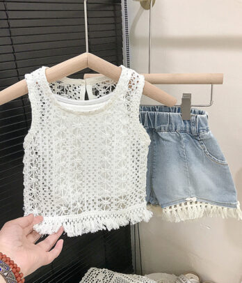 Ensemble fille 3 pièces dentelle