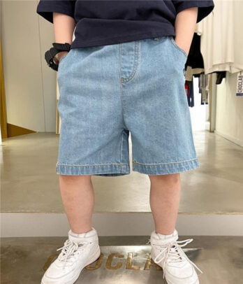 Short garçon denim bleu clair – Style casual,