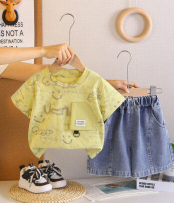 Ensemble garçon jaune casual