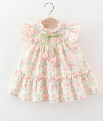 Robe fillette fleurie pastel