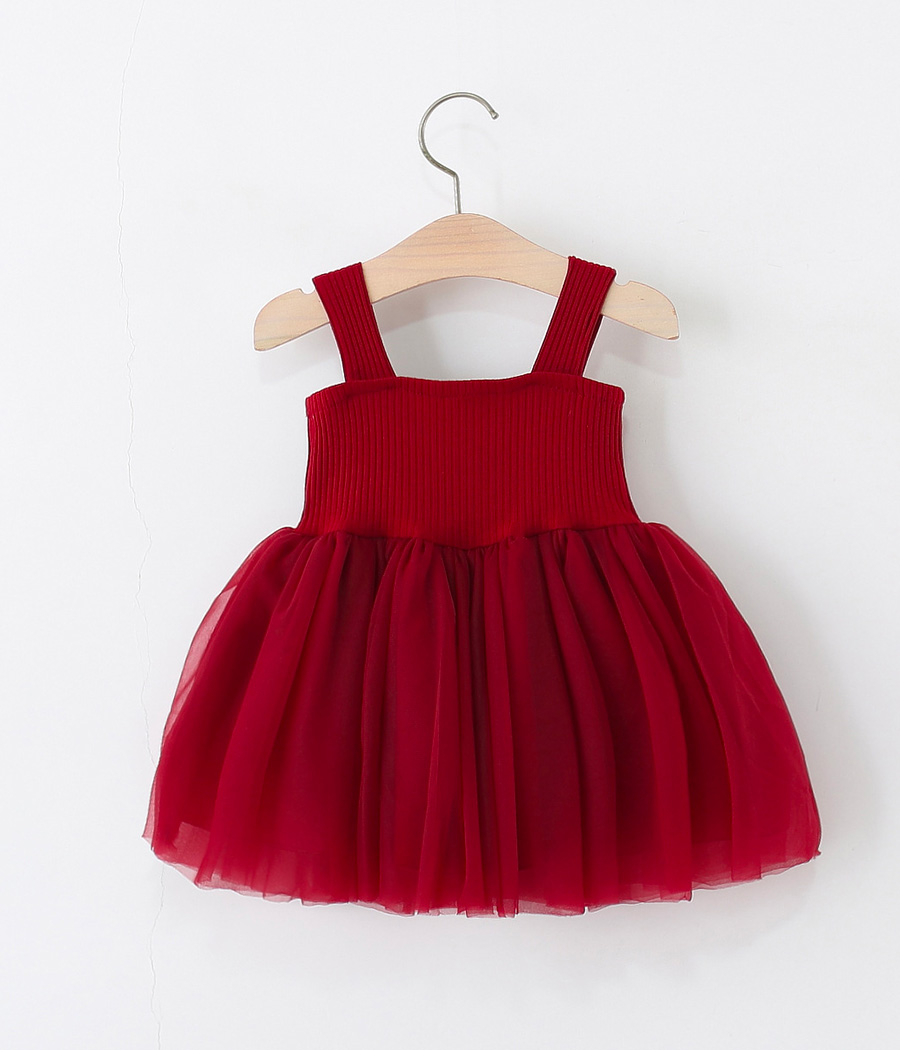 1719-94 (1) Robe bébé fille rouge cérémonie – Image 1