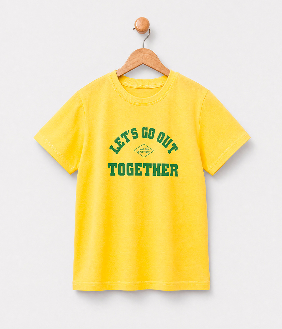 246445 T-shirt garçon jaune imprimé – Image 1
