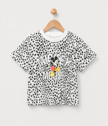 T-shirt fille imprimé fantaisie blanc