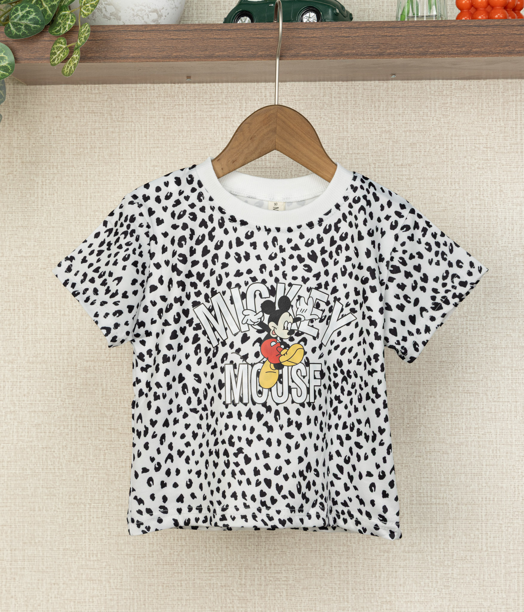 253361-5 T-shirt fille imprimé fantaisie blanc – Image 1