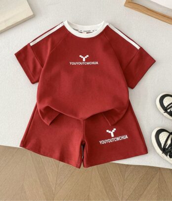 ensemble garçon 2 pièces rouge sport