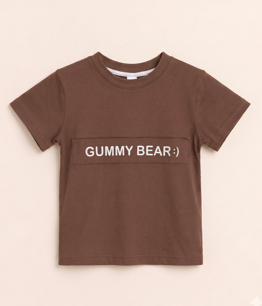 361462 T-shirt enfant garçon marron – Image 1