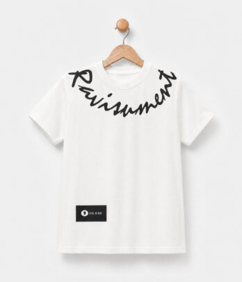 T-shirt garçon blanc oversize imprimé col