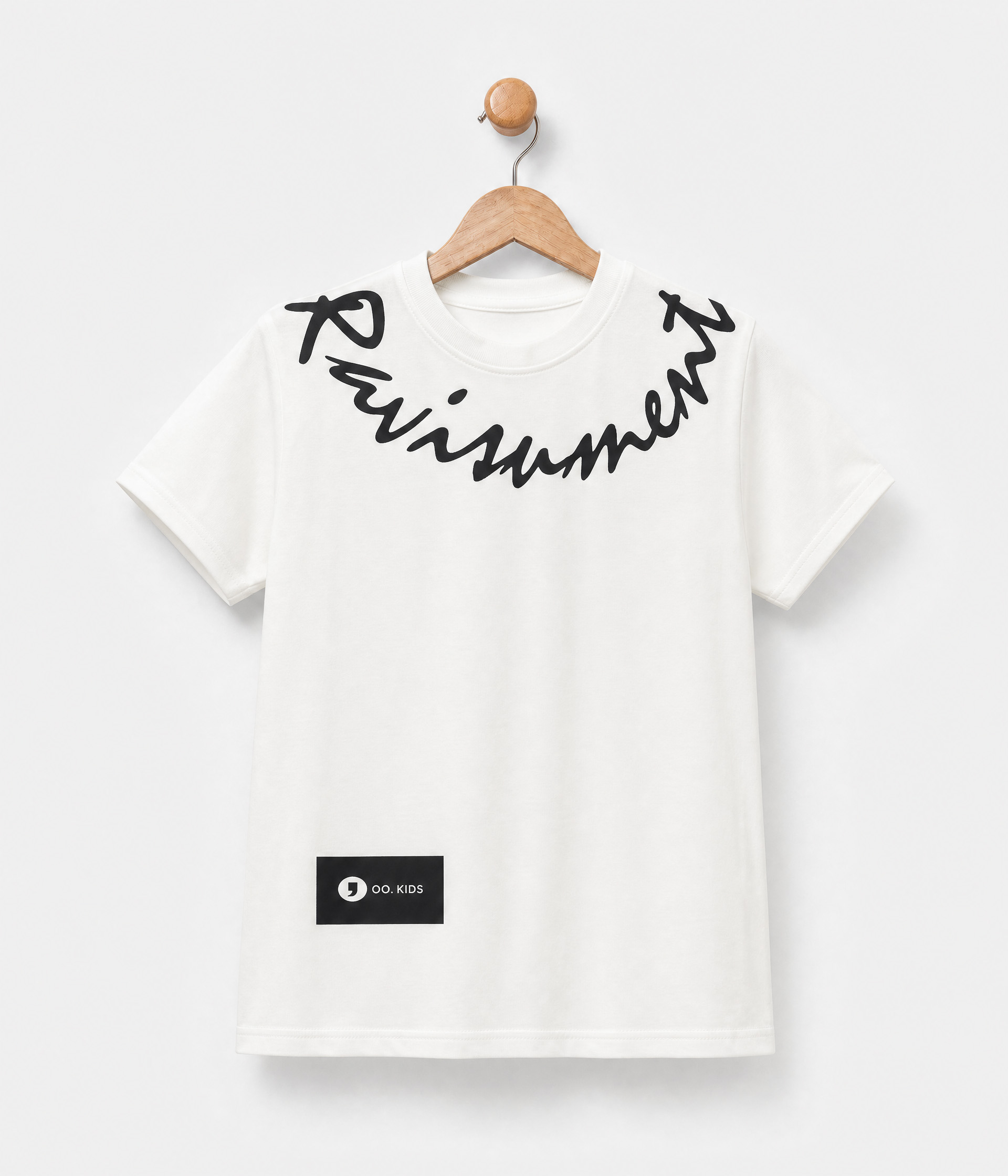 463579 T-shirt garçon blanc oversize imprimé col – Image 1