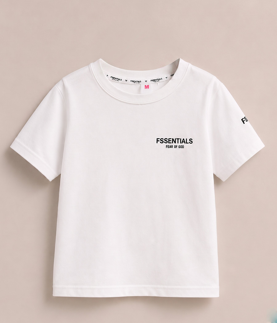 466697 T-shirt garçon blanc style minimaliste – Image 1