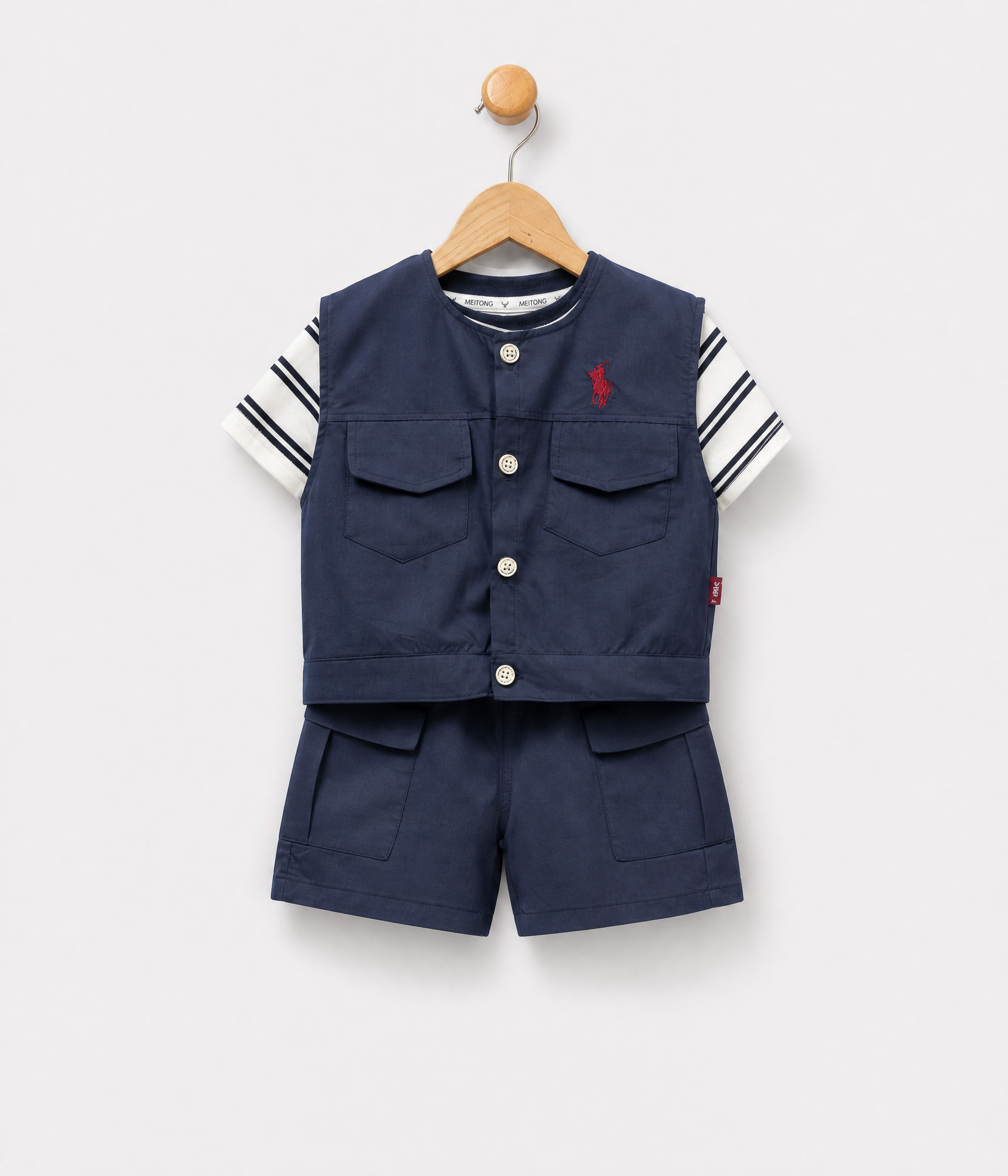 468633 Ensemble garçon 3 pièces bleu marine été – Image 1