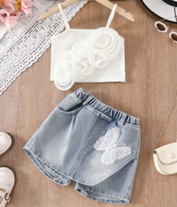 Ensemble fille bohème chic blanc