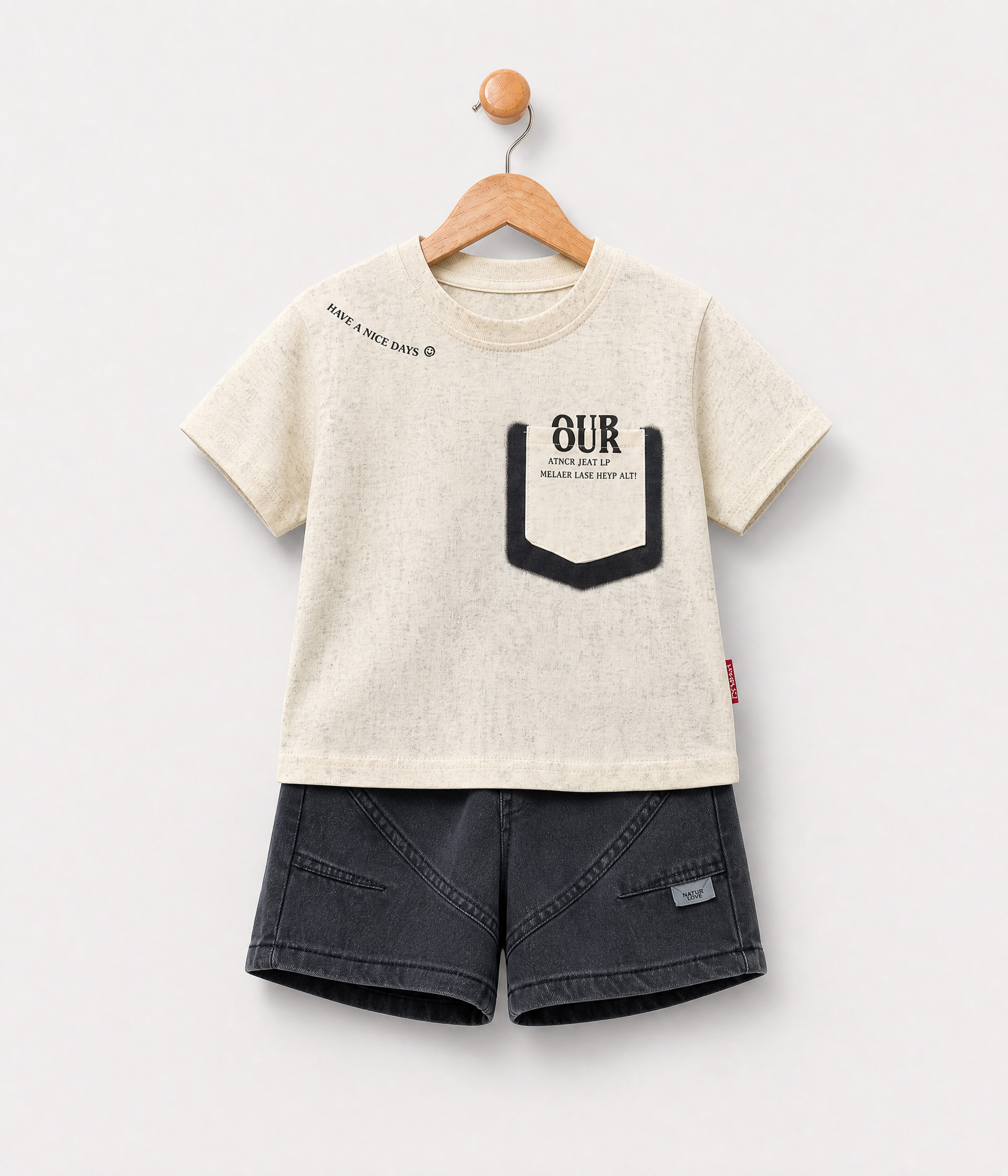 521945 Short garçon denim délavé – Image 1