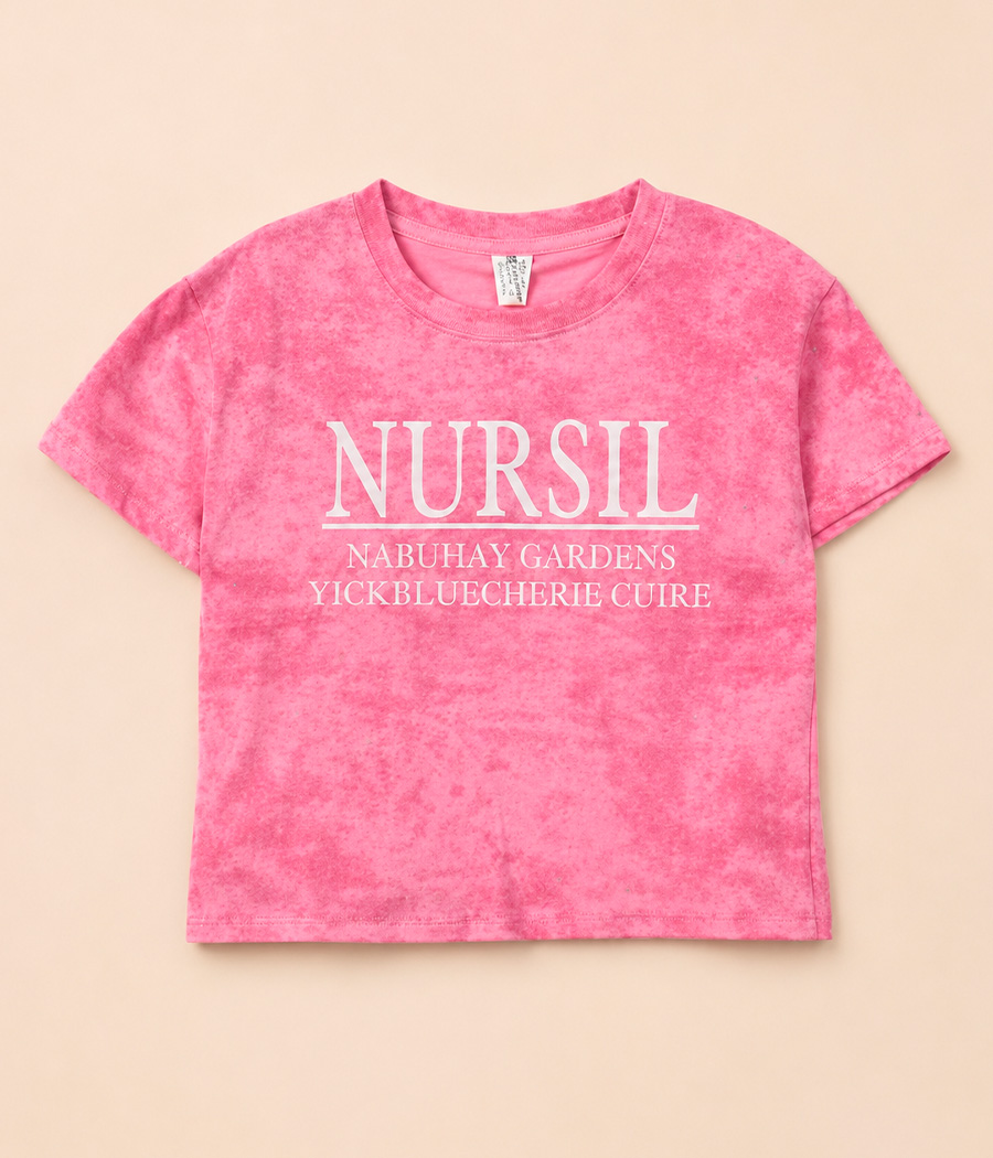 662385 T-shirt fille rose imprimé – Style street moderne – Image 1
