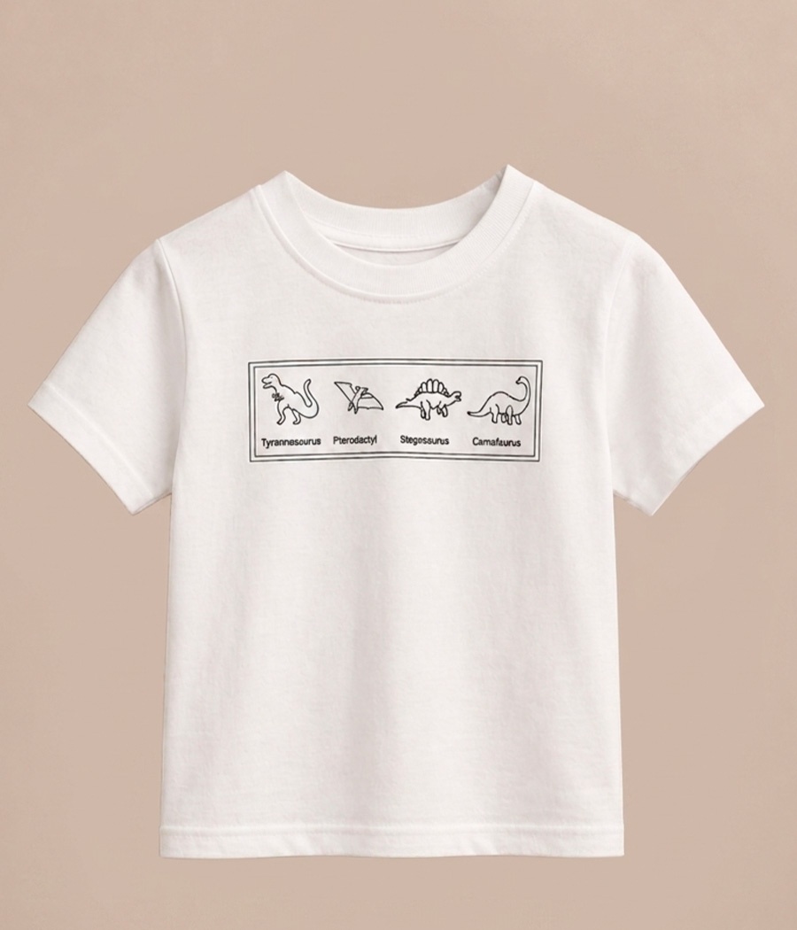 671344 T-shirt garçon blanc minimaliste – Image 1
