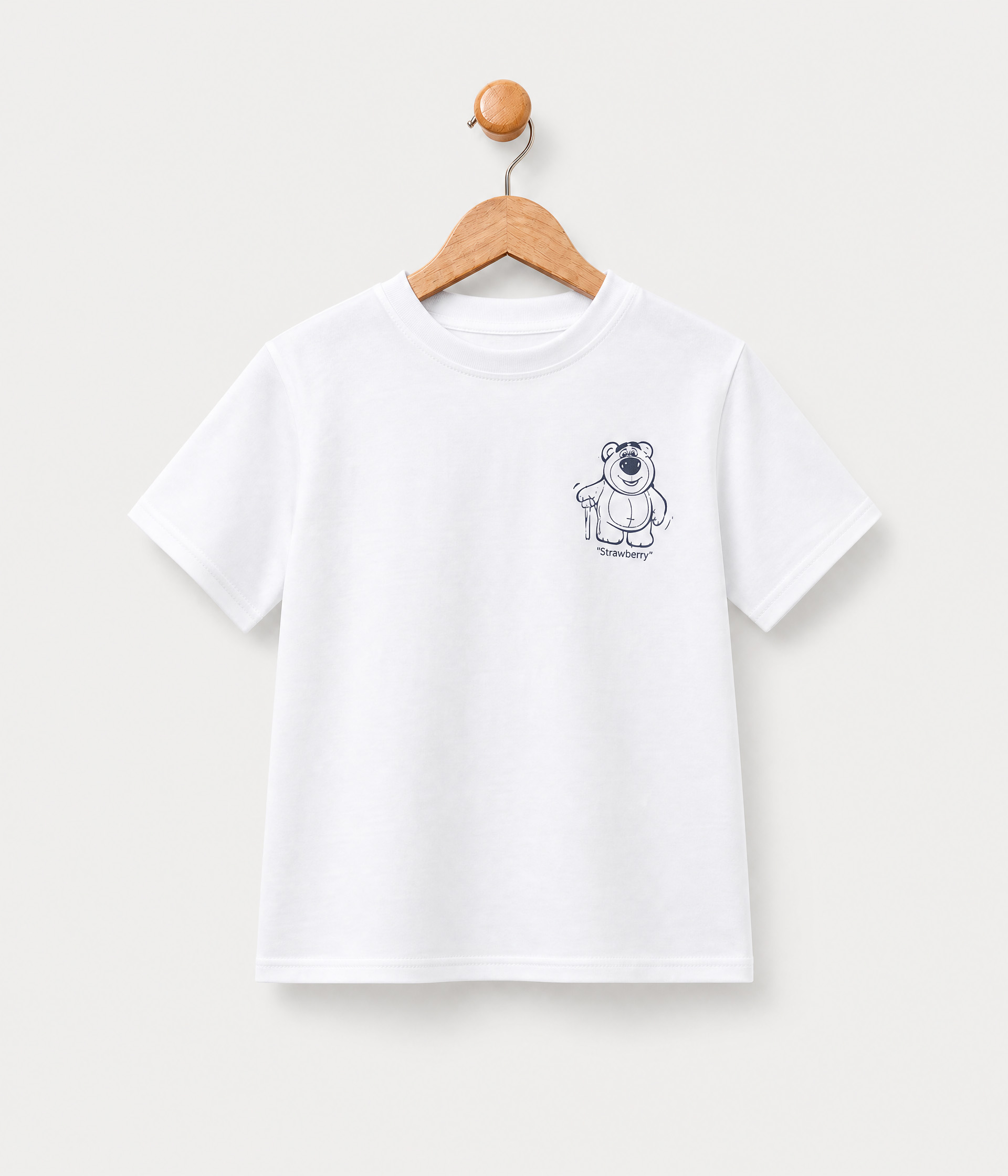 711531g T-shirt garçon blanc imprimé ours – Image 1