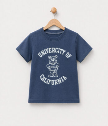 T-shirt garçon esprit campus & bleu ardoise