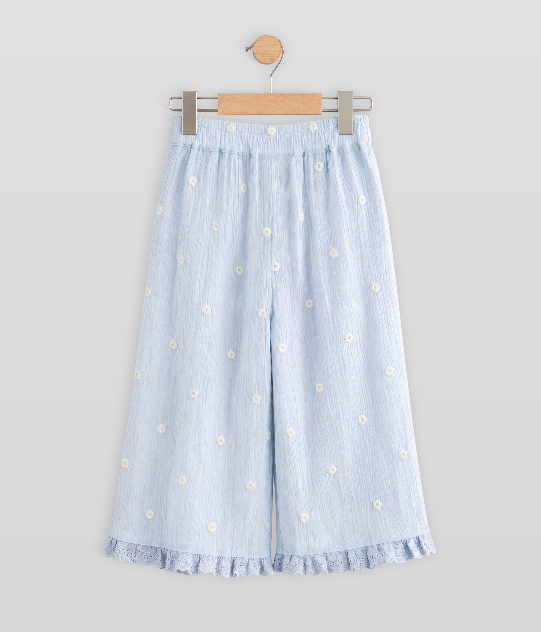 781712-- Pantalon large fillette bleu ciel – Image 1
