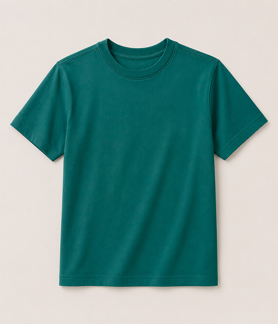 965583 T-shirt garçon vert uni – Image 1