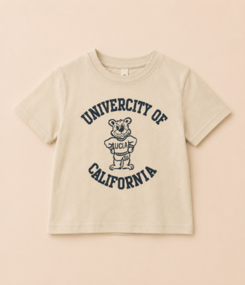 T-shirt garçon esprit campus & beige
