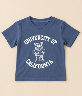 T-shirt garçon esprit campus & bleu ardoise
