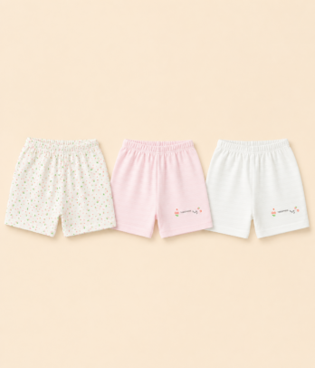 Lot 3 bloomers bébé fille rose & blanc