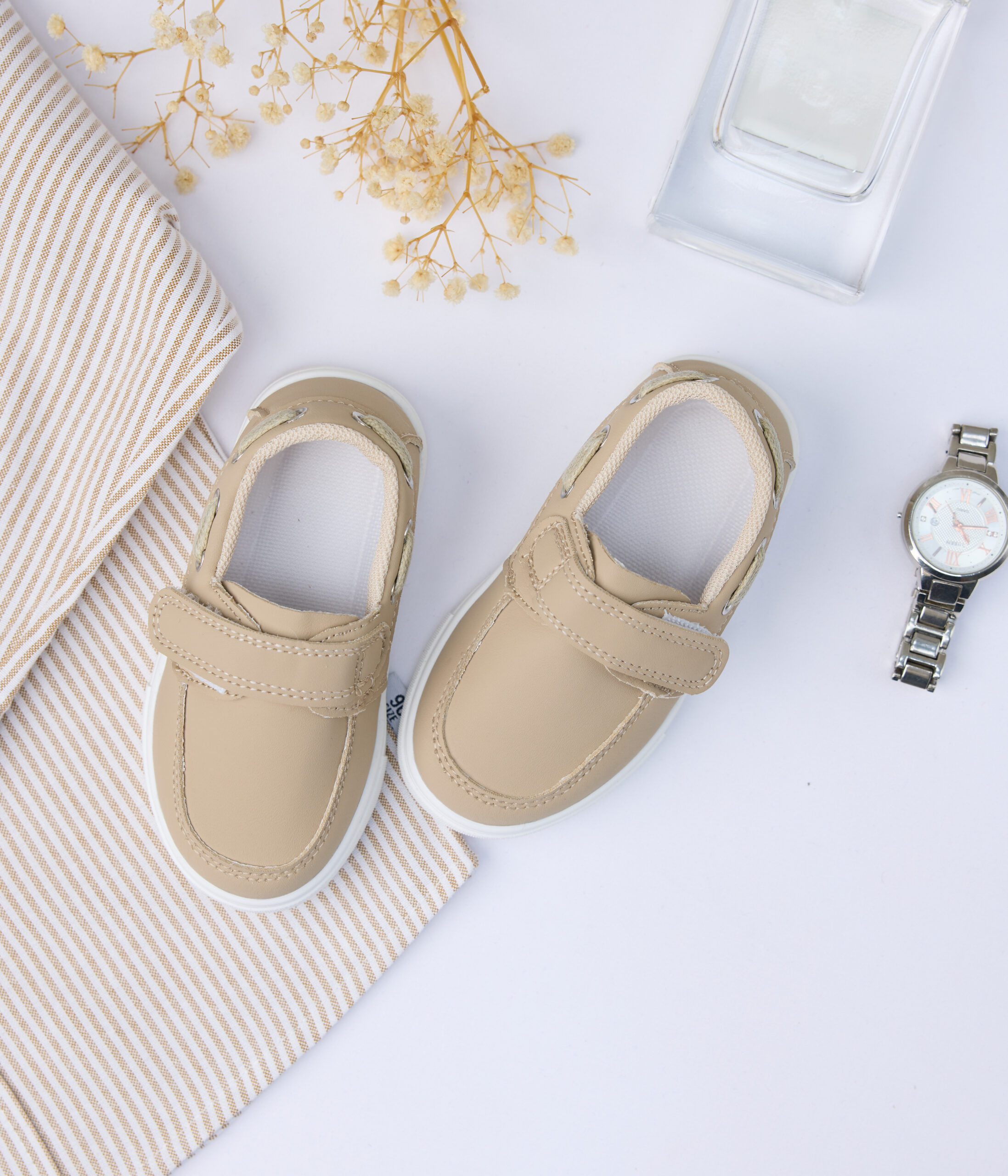 732828 279 Chaussures garçon beige à scratch – Image 1