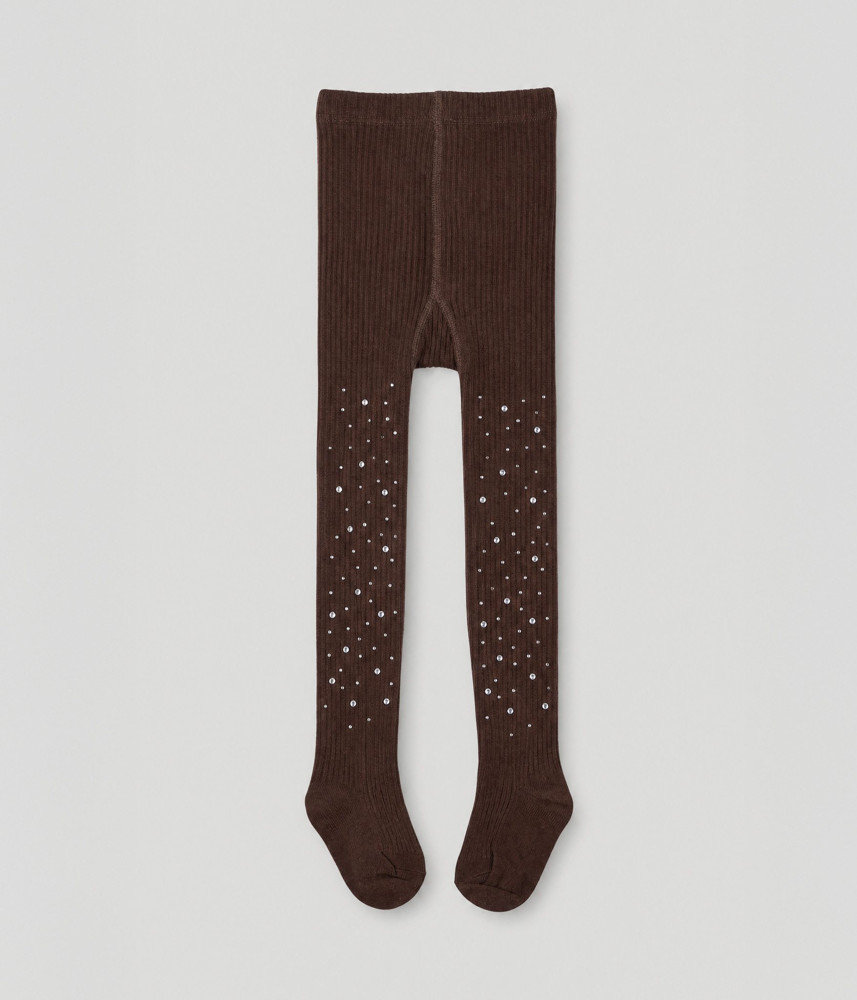 Flat Pantalon_ChatGPT Images 2.0 Edit_2026-08-12_12-32-13 Collant fille marron chocolat à perles décoratives – Image 1